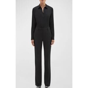 Theory Women's Size 10 Twill Slim Leg Dress Pants Black